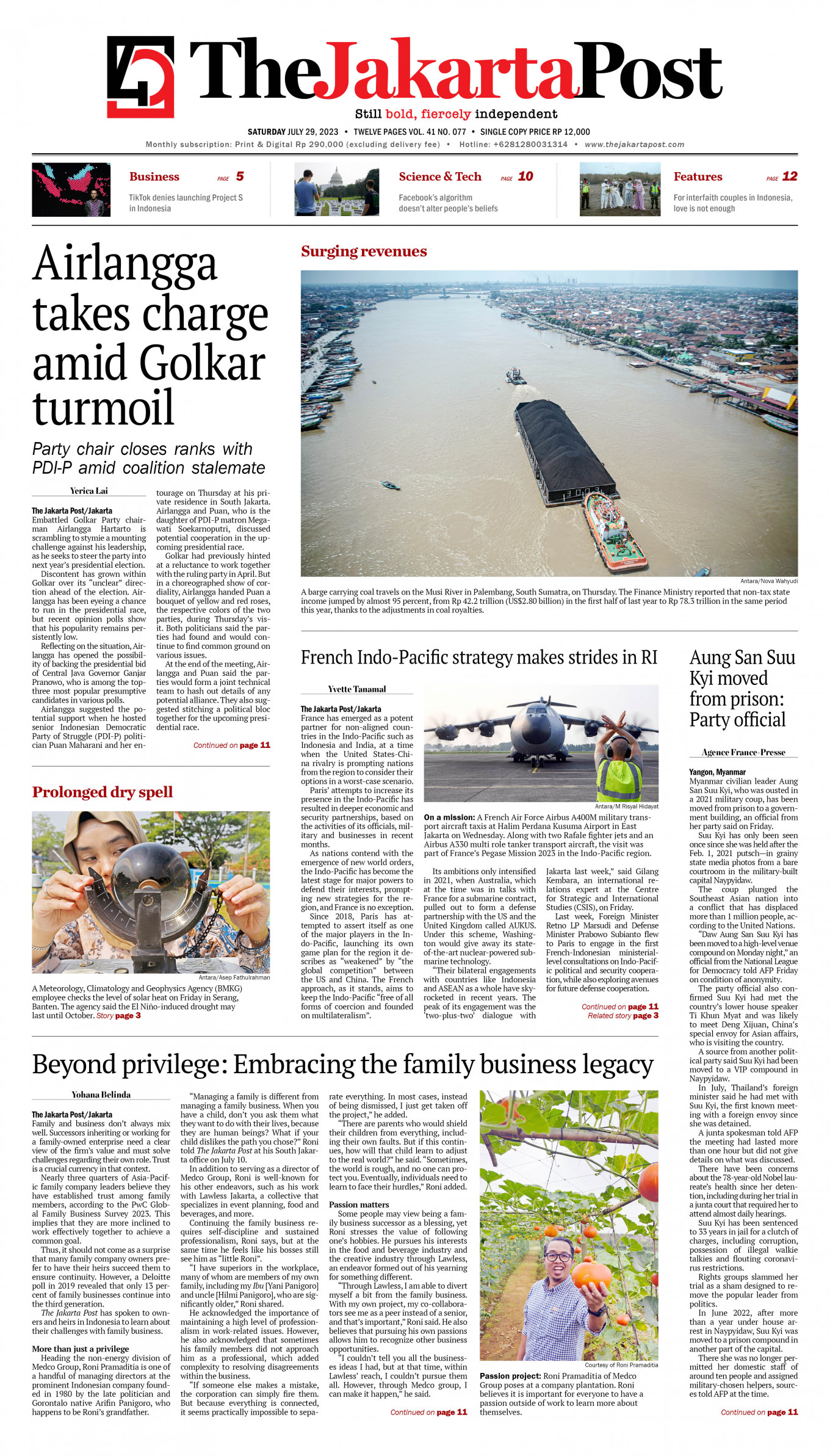 Frontpage - Sat, July 29, 2023 - The Jakarta Post