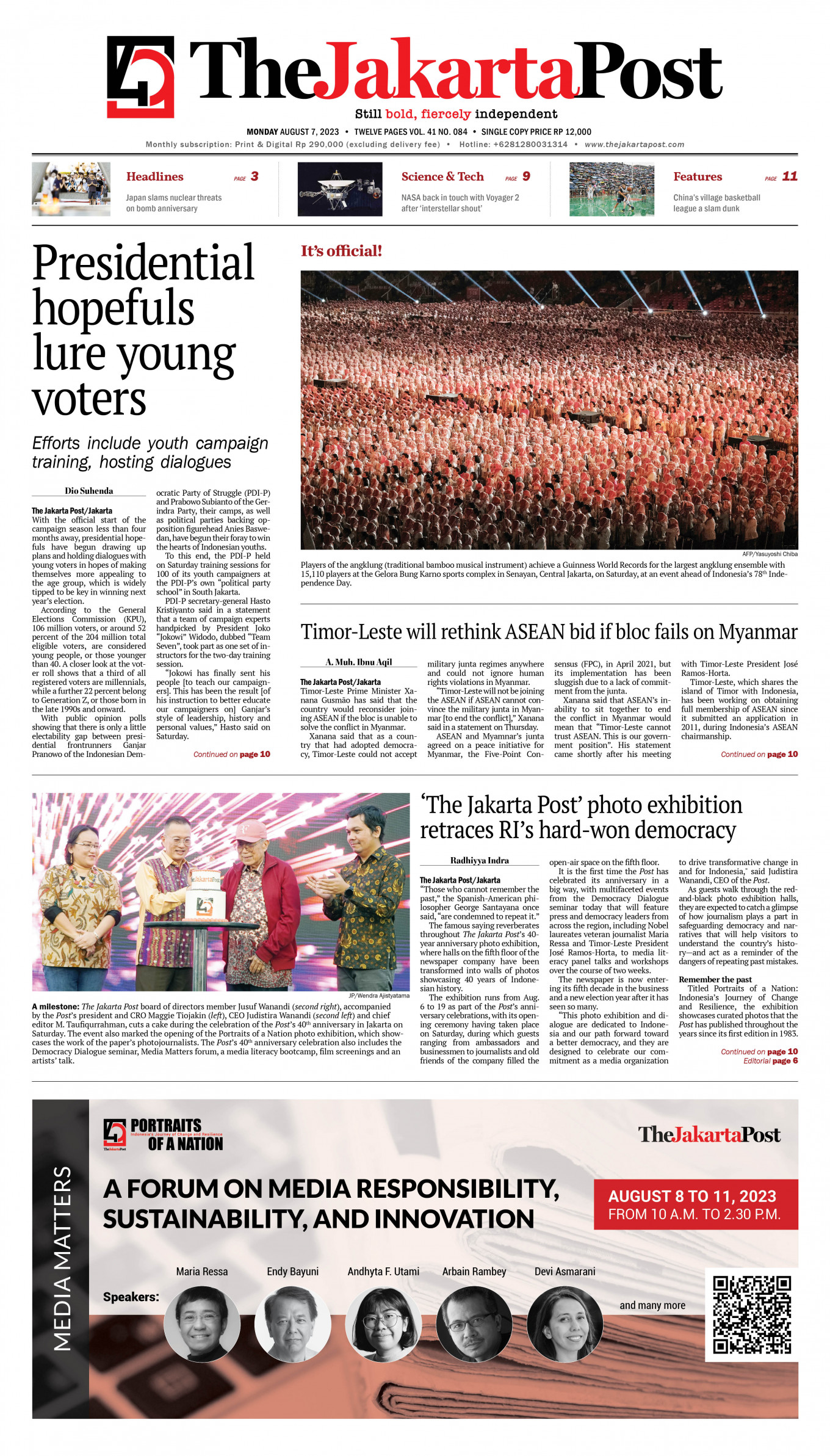 Frontpage - Mon, August 7, 2023 - The Jakarta Post