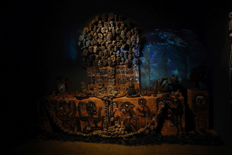 Mixed media: AKAN, by I Made Djirna, is an installation of soft sculpture, found objects and soundscape.