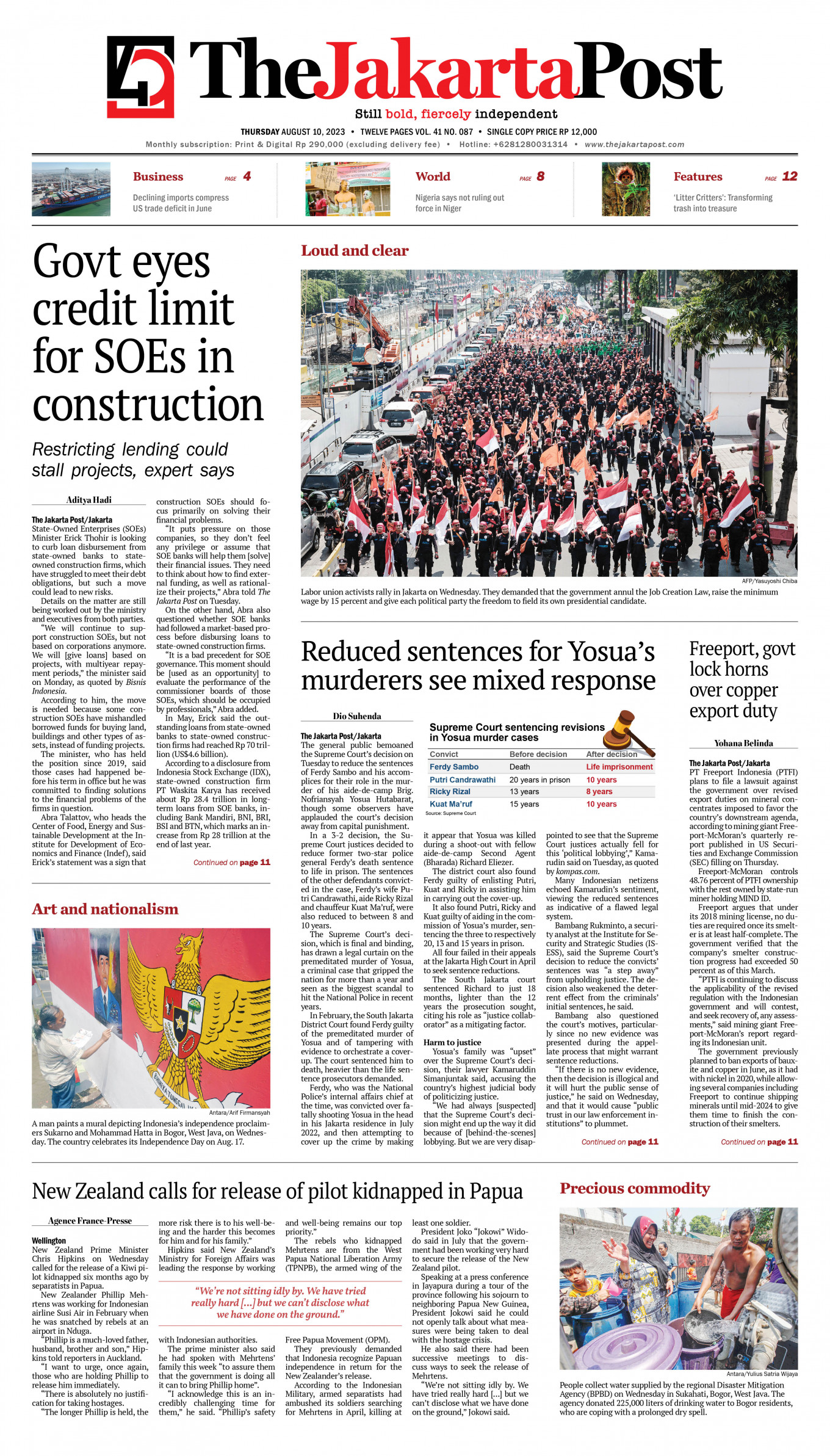 Frontpage - Thu, August 10, 2023 - The Jakarta Post