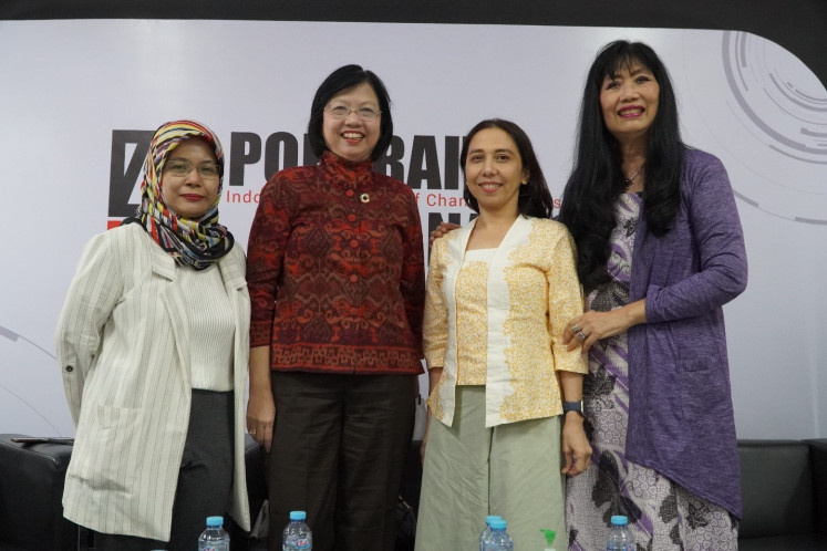 From left to right: Adisti Sukma Sawitri, Managing editor of The Jakarta Post; Uni Lubis, chief editor of IDN Times; Devi Asmarani, chief editor of Magdalene; and Julia Suryakusuma, the author of State Ibuism and Julia’s Jihad. 