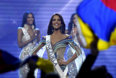 Miss Venezuela Amanda Dudamel takes part of the 71st Miss Universe competition at the New Orleans Ernest N. Morial Convention Center in New Orleans, Louisiana on January 14, 2023.
