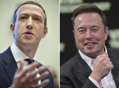 This combination of file photographs created on June 22, 2023 shows SpaceX, X and electric car maker Tesla CEO Elon Musk during his visit at the Vivatech technology startups and innovation fair at the Porte de Versailles exhibition center in Paris on June 16, 2023 (right) and Facebook founder Mark Zuckerberg testifying before the House Financial Services Committee in the Rayburn House Office Building in Washington, DC on October 23, 2019. Tech titans Zuckerberg and Musk are in a fierce business rivalry that has spilt over into a playground spat, with the two men offering to fight each other in a cage.