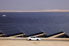 The Al Dhafra Solar Photovoltaic Independent Power Producer project, in the United Arab Emirates' capital Abu Dhabi, is seen on Jan. 31, 2023.