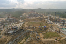 An aerial view of the construction site of Indonesia's new capital city Nusantara in East Kalimantan on Aug. 22, 2023. 