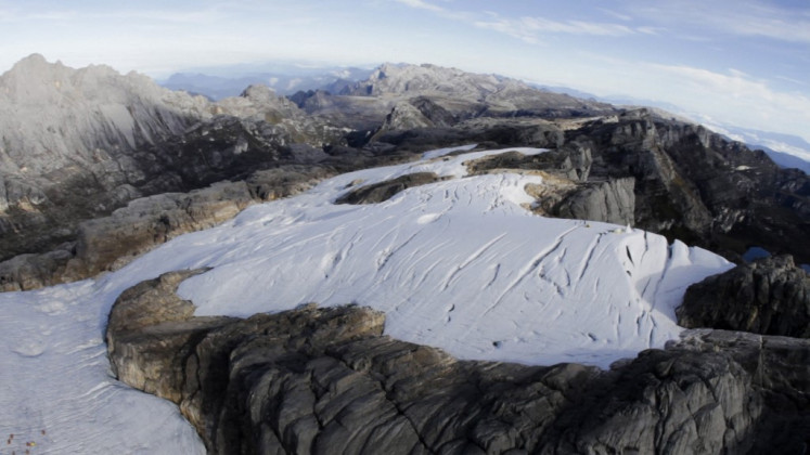 The glacier on the Puncak Jaya summit in Papua’s central highlands is pictured on July 2, 2010. 