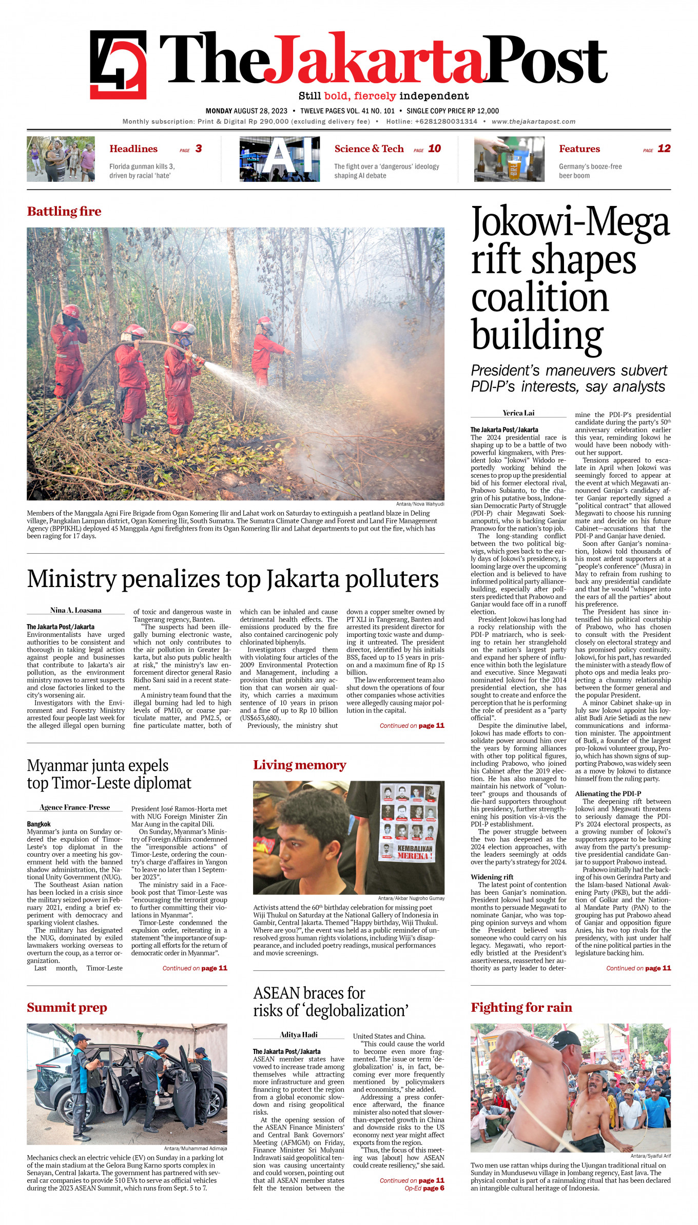 Frontpage - Mon, August 28, 2023 - The Jakarta Post