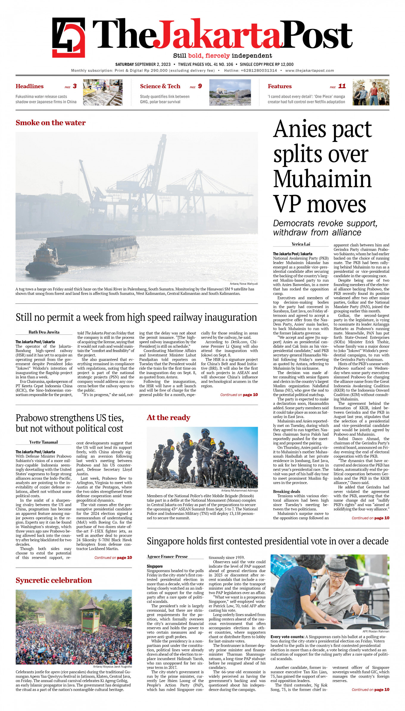 Frontpage - Sat, September 2, 2023 - The Jakarta Post