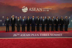 Leaders from ASEAN and its partners from left to right, Philippines President Ferdinand Marcos, Jr., Singapore's Prime Minister Lee Hsien Loong, Thailand's Permanent Secretary of the Ministry of Foreign Affairs Sarun Charoensuwan, Vietnam's Prime Minister Pham Minh Chinh, Japan's Prime Minster Fumio Kishida, South Korean President Yoon Suk Yeol, Indonesian President Joko "Jokowi" Widodo, Chinese Premier Li Qiang, Laos' Prime Minister Sonexay Siphandone, Brunei's Sultan Hassanal Bolkiah, Cambodia's Prime Minister Hun Manet, Malaysian Prime Minister Anwar Ibrahim and Timor-Leste's Prime Minister Xanana Gusmao pose for a family photo during the ASEAN Plus Three Summit in Jakarta on Sept. 6, 2023. Tatan Syuflana/Pool via REUTERS
