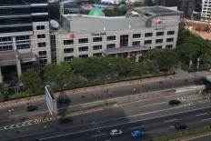Telkomsel Building, Jalan Gatot Subroto, Jakarta, Sunday, 1/7/2012. 