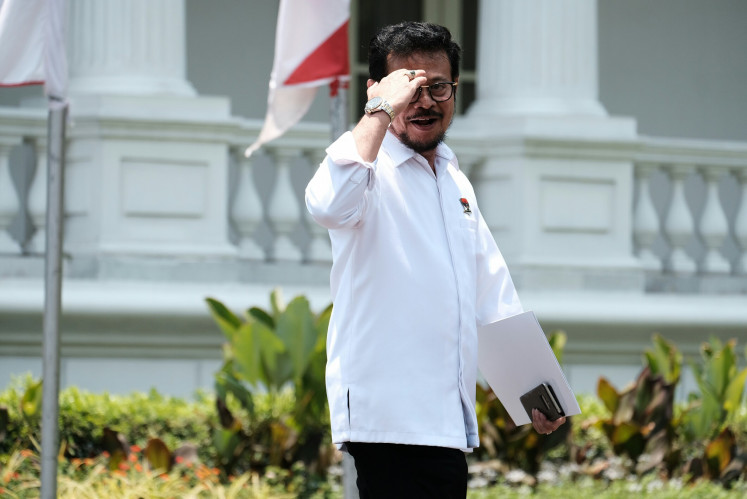 Politician Syahrul Yasin Limpo left the State Palace on Tuesday, October 22, 2019.