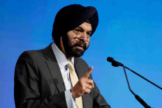 World Bank President Ajay Banga speaks on the second day of the annual meeting of the International Monetary Fund and the World Bank on Oct. 10, 2023.