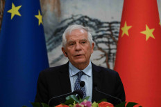 EU High Representative for Foreign Affairs and Security Policy Josep Borrell attends EU-China High-Level Strategic Dialogue at the Diaoyutai State Guest House in Beijing, China, on October 13, 2023.    Pedro Pardo/Pool via REUTERS