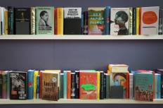 Books of contemporary literature are on display at the Frankfurt Book Fair at the Messe fairground in Frankfurt am Main, western Germany, on Oct. 20, 2022. This year’s Frankfurt Book Fair takes place until Oct. 23.
