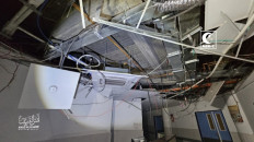 Collapsed ceilings in one of the wings of the Indonesia Hospital in Gaza are seen in this photo taken on Nov. 1, 2023. The hospital suffered damage from an Israeli attack on Oct. 25, causing a power and internet blackout that meant hospital workers lost contact with Jakarta for 40 hours.