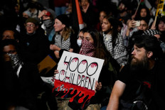 Demonstrators rally outside the White House in support of Palestinians in Gaza, amid the ongoing conflict between Israel and Hamas, in Washington, US, November 4, 2023.