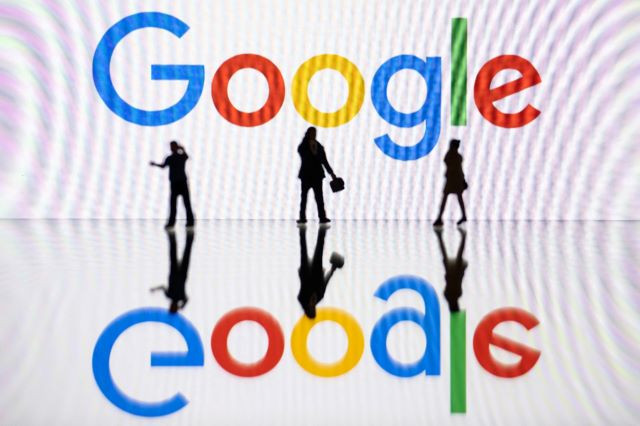Big player: Figurines stand next to a screen displaying the logo of United States multinational technology company Google in Mulhouse, France, on Oct. 30, 2023.