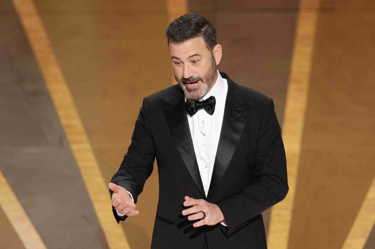 Jimmy Kimmel hosts the Oscars show at the 95th Academy Awards in Hollywood, Los Angeles, California, US, March 12, 2023. 