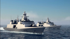 Artist impression of British warship Arrowhead 140 designed by Babcock International. The Arrowhead 140 design is also used by the Indonesian Navy for its Fregat Merah Putih (Red and White Frigate) being constructed at state-owned shipyard PT PAL Indonesia. 