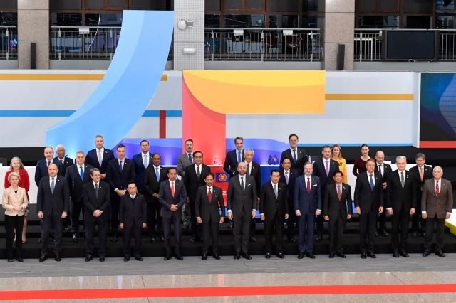 Familiar faces: Heads of state pose for a family photo on Dec. 14, 2022, at the European Union-ASEAN summit at the European Council headquarters in Brussels. The two regional groups met to bolster ties. 