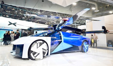 The XPeng AeroHT &ldquo;modular flying car&rdquo;, which will enter mass production with pre-orders beginning in the fourth quarter of 2024, is on display at the Consumer Electronics Show in Las Vegas, Nevada, on Jan. 11, 2024. 