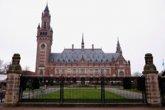 A general view of the International Court of Justice (ICJ) in The Hague, Netherlands on Feb. 2, 2024.