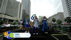 A performance by musical group GAC at Bundaran HI Astra Transjakarta station carried the theme of “Temukan Semangat Barumu” during car-free day (25/2).
