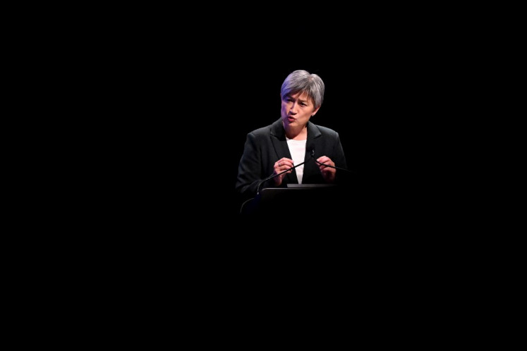 Australia's Foreign Minister Penny Wong speaks during the opening of the Australia-ASEAN (Association of Southeast Asian Nations) summit in Melbourne on March 4, 2024. 