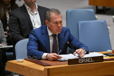 Israel's Ambassador to the UN Gilad Erdan speaks during a United Nations Security Council meeting on the situation in the Middle East, including the Palestinian question, at UN headquarters in New York on March 25, 2024.
