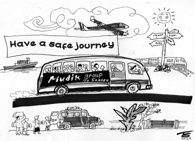 Idul Fitri exodus cartoon