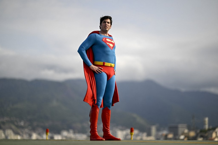 Leonardo Muylaert, 36, known as the Brazilian Superman, poses for a picture at the helipad of the National Institute of Traumatology and Orthopedics (INTO) in the city center of Rio de Janeiro, Brazil, on March 18, 2024. 