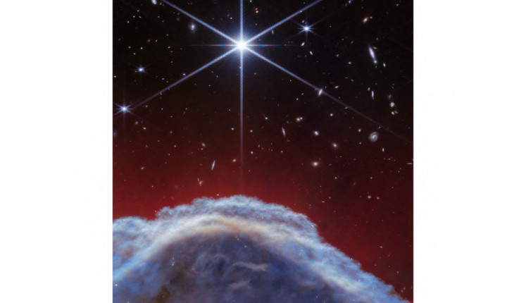 This handout image obtained April 29, 2024 courtesy of NASA/ESA/CSA shows the Horsehead Nebula.