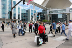 Shareholders attend the Berkshire Hathaway Inc annual shareholders' meeting in Omaha, Nebraska, US, on May 3, 2024.