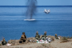 United States and Philippine soldiers participate in the live-fire exercise during the annual joint military exercises between US and Philippine troops called “Balikatan” or shoulder-to-shoulder, at Laoag, Ilocos Norte, Philippines, on May 6, 2024. 

