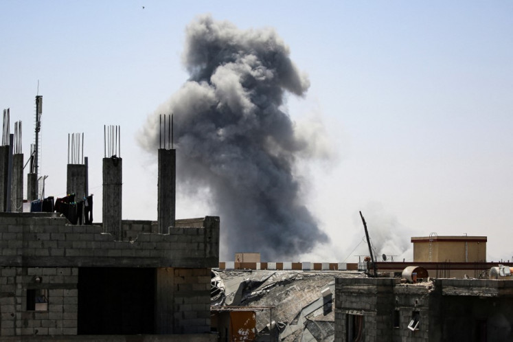 Smoke billows from Israeli strikes in Rafah in the southern Gaza Strip on May 9, 2024, amid the ongoing conflict between Israel and the Palestinian militant group Hamas. 