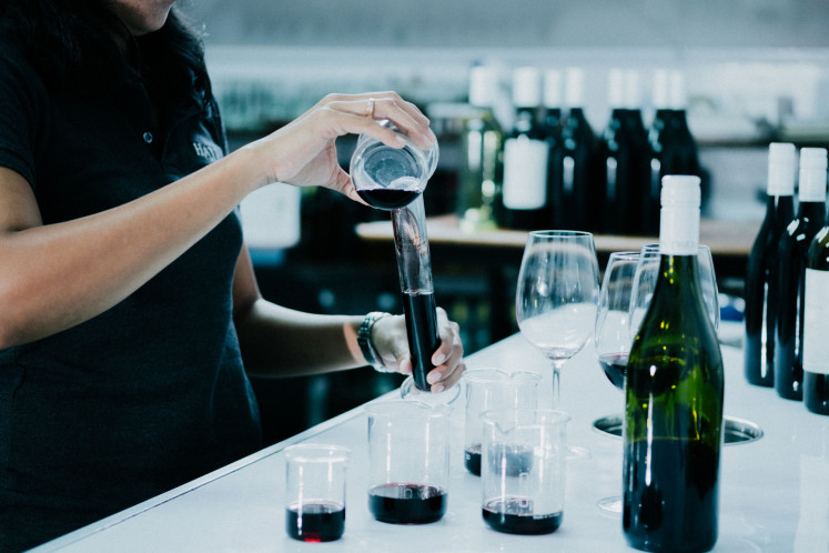 Quality check before launching new products. (Courtesy of Hatten Wines)