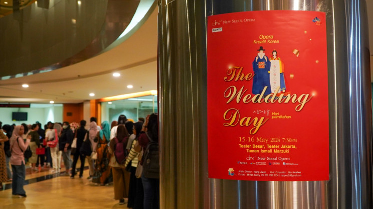 K-drama on stage: Indonesian and South Korean theatergoers line up to see the South Korean “The Wedding Day“ opera, which drew an audience of more than 100 on May 15, 2024, at Taman Ismail Marzuki in Central Jakarta. 