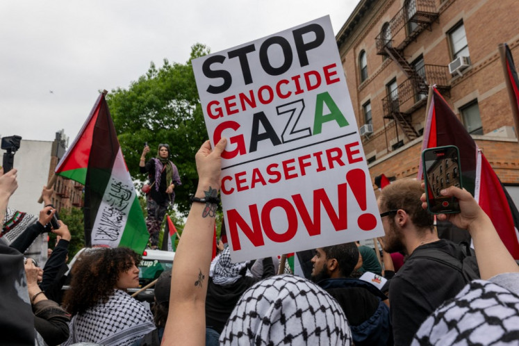 Pro-Palestinian protesters participate in a Nakba Day rally and march on May 18, 2024 in the Bay Ridge section of New York City, US. Dozens of arrests were made during the rally and march as protesters faced off with hundreds of police. Nakba Day is an annual day of commemoration for Palestinians to mark their 1948 expulsion from lands that are now part of greater Israel.