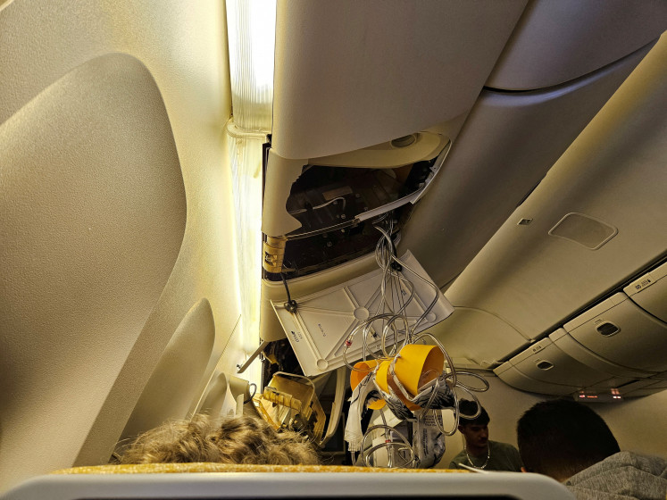 The interior of Singapore Airline flight SQ321 is pictured after an emergency landing at Suvarnabhumi International Airport in Bangkok, Thailand May 21, 2024. 