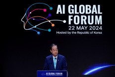 South Korean Prime Minister Han Duck-soo gives a speech during the opening ceremony of the AI Global Forum in Seoul on May 22, 2024.