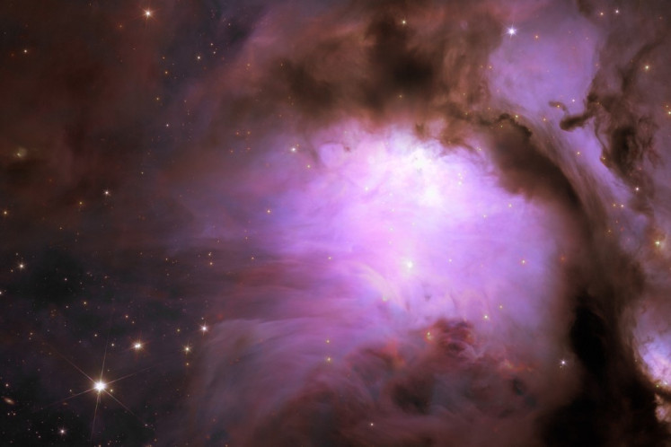 This handout image obtained on May 23, 2024 courtesy of NASA/ESA/CSA shows space telescope Euclid's new image of star-forming region Messier 78, a vibrant nursery of star formation enveloped in a shroud of interstellar dust. 