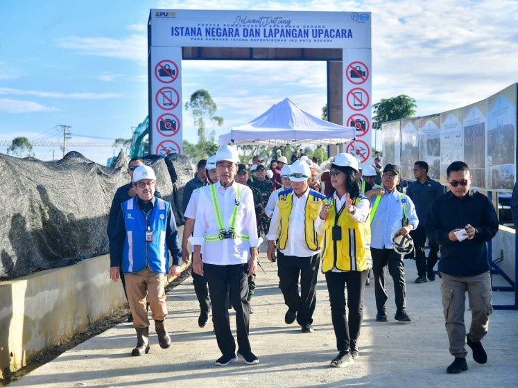 President Joko "Jokowi" Widodo visits on June 5, 2024, the venue prepared to host the Independence Day anniversary celebration at the Nusantara Capital City (IKN).