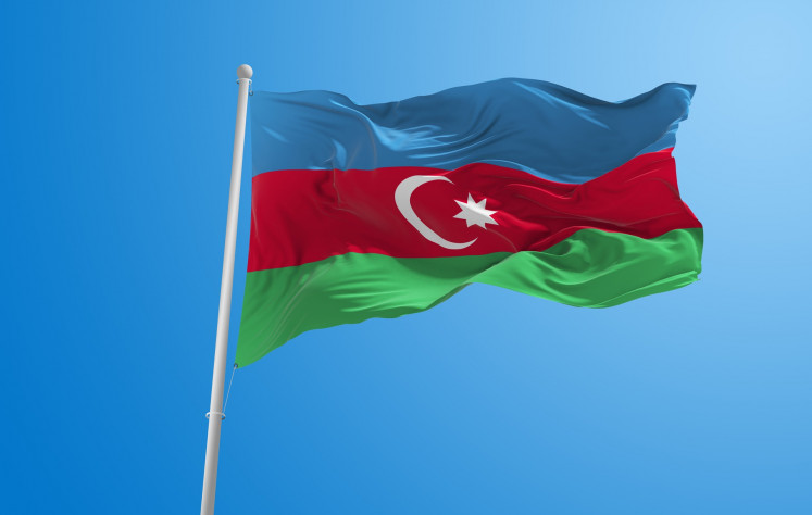 Stock illustration of the Azerbaijani flag