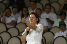 Philippines' Vice President Sara Duterte speaks during the kick-off rally for the New Philippines movement at Quirino Grandstand in Manila on January 28, 2024. Philippine Vice President Sara Duterte resigned from the cabinet of President Ferdinand Marcos on June 19, the presidential palace said.