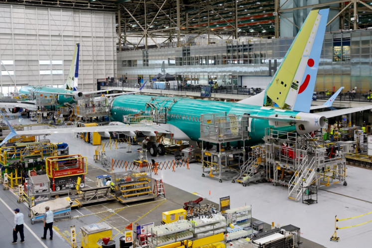 Boeing 737 MAX aircraft are assembled at the Boeing Renton Factory in Renton, Washington, US, on June 25, 2024.