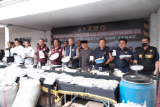 Joint operation between The Indonesian Directorate General Of Customs and Excise and the Directorate of Narcotics Crime’s (Dittipid) Criminal Investigation Department under the Indonesian National Police Uncovers The Largest Clandestine Lab Operation in the country in Malang July 2nd 2024.(Courtesy of Finance Ministry)