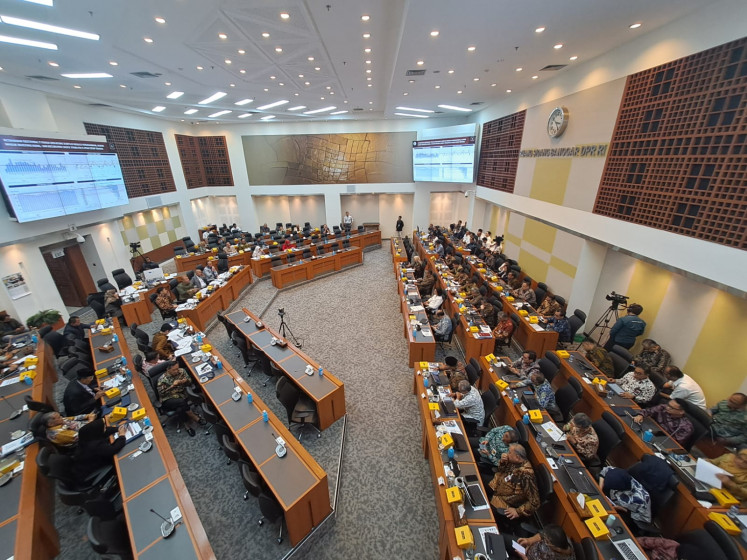 The House of Representatives’ budget committee holds a session with the Finance Ministry and Bank Indonesia on the country's fiscal performance, projection and economy on July 8, 2024.