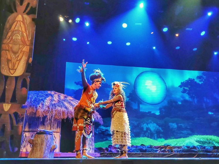 Heavy promise: Biwar (Lutfi Ardiansyah) promises to his mom Yakomina (Netta Kusumah Dewi) that he will slay the dragon that killed his father and uncles.