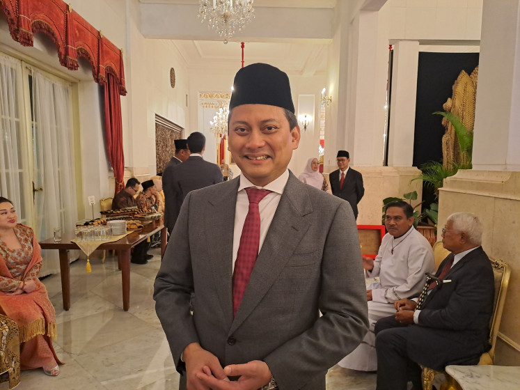 President Prabowo' Subiantos nephew Thomas "Tommy" Djiwandono poses for a photo shortly before his inauguration ceremony as deputy finance minister at the Presidential Palace in Jakarta on July 18, 2024.