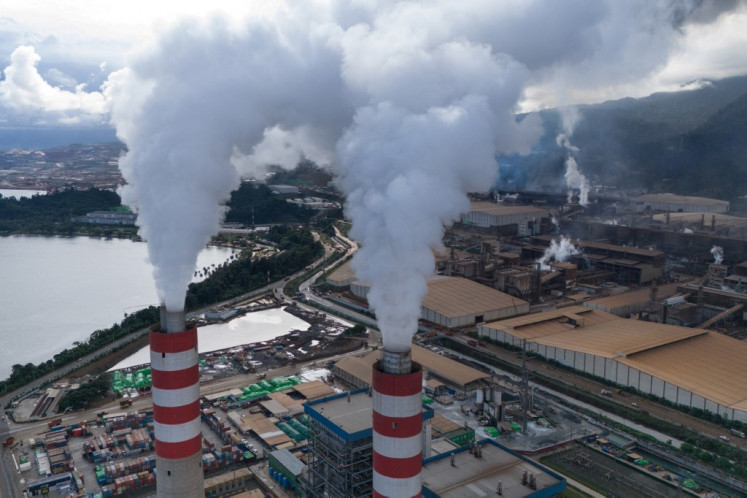 Nickel smelters are in operation at the Indonesia Weda Bay Industrial Park (IWIP) on July 7, 2024, in Lelilef, North Maluku.